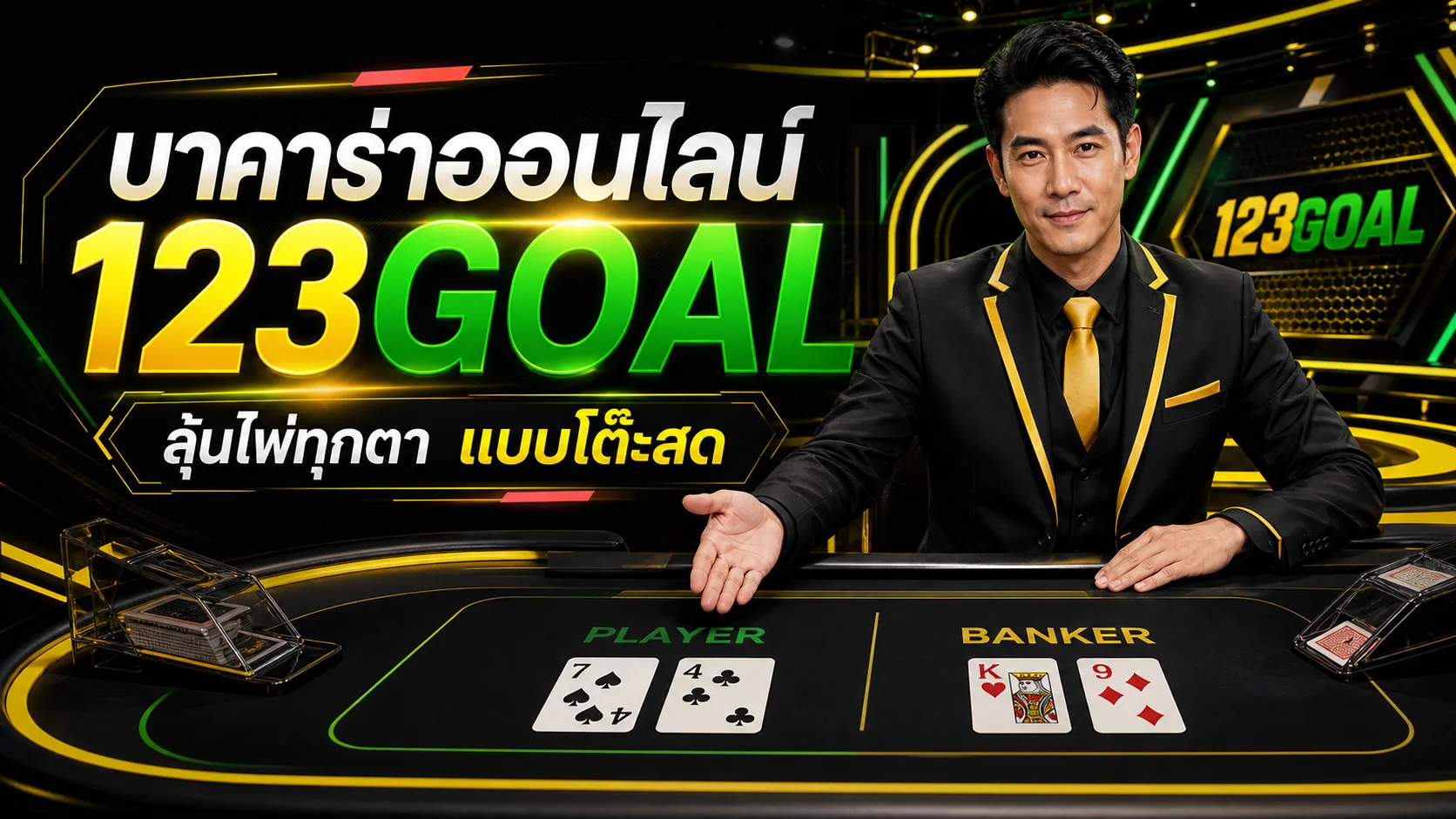 บาคาร่าออนไลน์ 123GOAL ลุ้นไพ่ทุกตาแบบโต๊ะสด